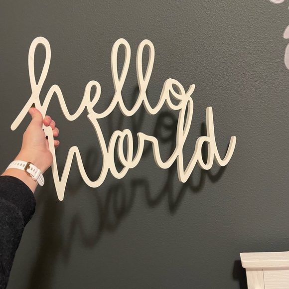 Nursery sign! Wood “hello world” - Picture 2 of 2